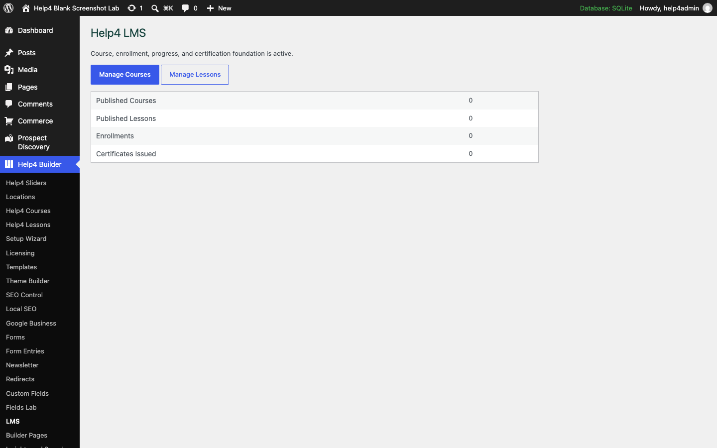 Generic Help4 LMS course and lesson entry points