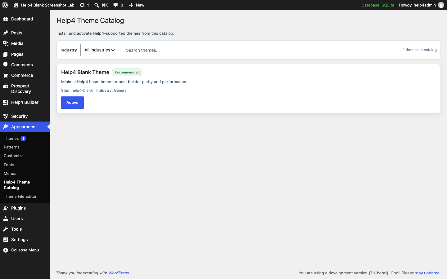 The separate Help4 Blank theme